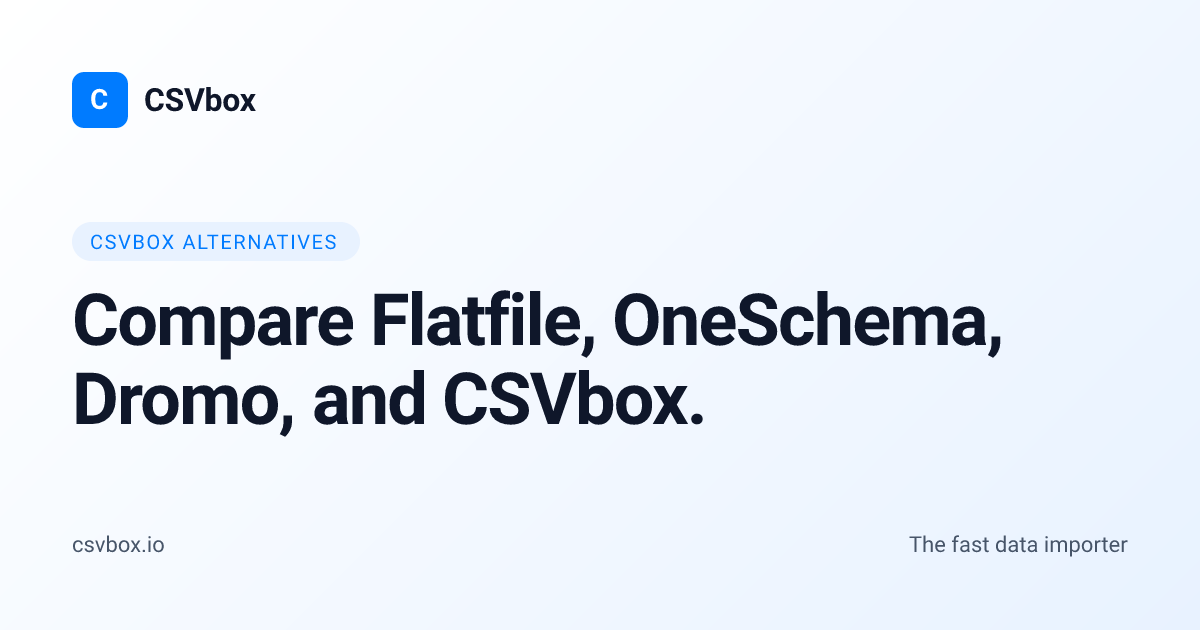 CSV Importer Alternatives — Flatfile, OneSchema, Dromo vs CSVbox